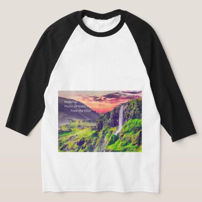 Peaceful Waterfall and Mountain Landscape | Relax T-Shirt (Laydown)