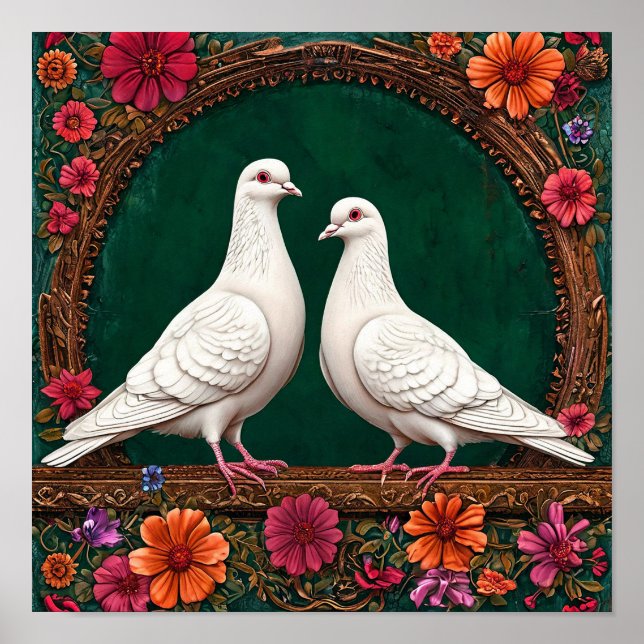Peaceful Wedding Doves Love Harmony 🕊️💞🌿✨ Poster (Front)