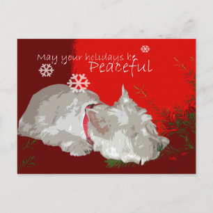 PEACEFUL WESTIE HOLIDAYS HOLIDAY POSTCARD