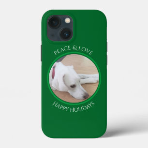Peaceful White Dog Red Collar Christmas Case-Mate iPhone 13 Mini Case