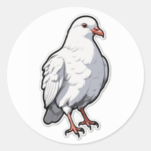 Peaceful White Pigeon - A Symbol of Peace & Love Classic Round Sticker