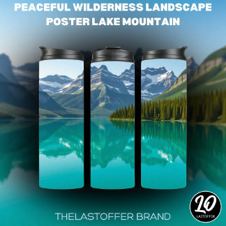 Peaceful Wilderness Landscape Poster Lake Mountain Thermal Tumbler
