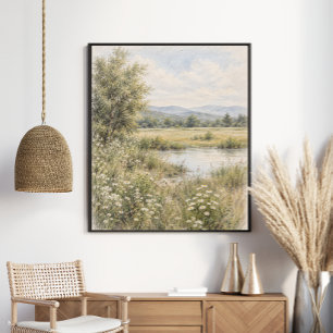 Peaceful Wildflower Meadow Poster