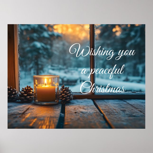 Peaceful winter Christmas decoration in the window (Front)