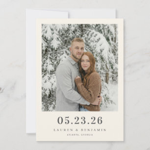 Peaceful Winter Minimalist Photo Save The Date