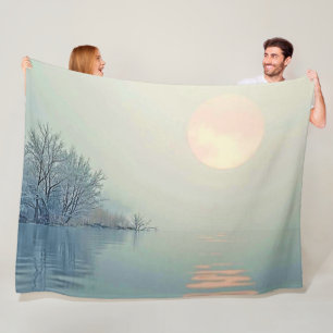 Peaceful Winter Morning Art Fleece Blanket