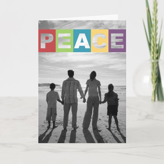 Peaceful Wishes Christmas/ Holiday Photo Card (Front)
