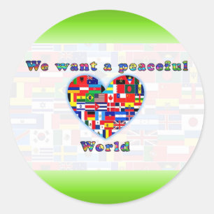 PEACEFUL WORLD round sticker