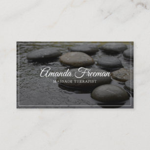 Peaceful Zen Stone Massage Therapy Business Card