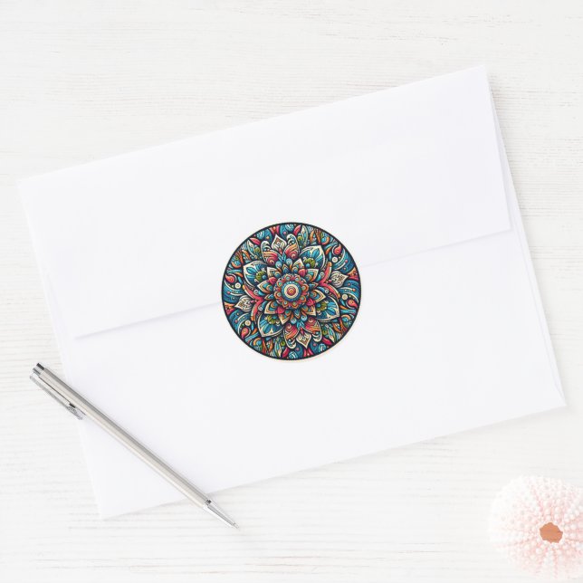 Peacefull Mandala Design Sticker (Envelope)