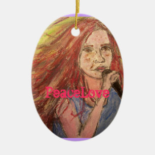 PeaceLove Rocker Girl Ceramic Ornament