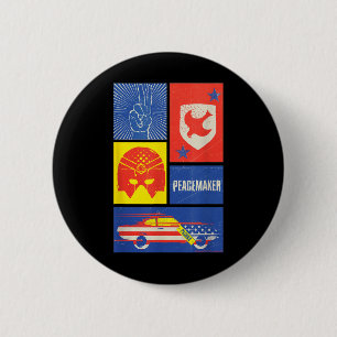 Peacemaker Sign, Shield, Helmet And Car 6 Cm Round Badge