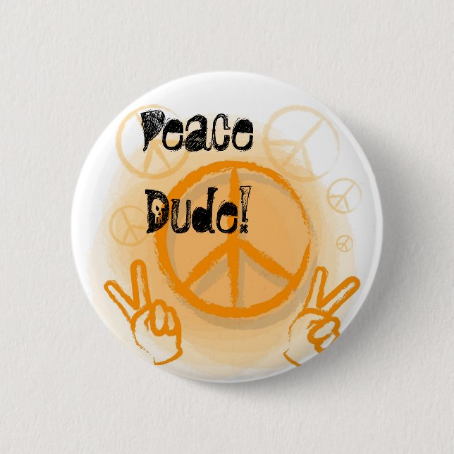 Peaces sign 6 cm round badge (Front)