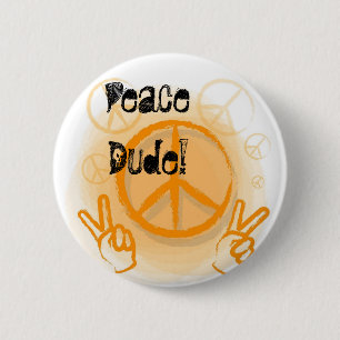 Peaces sign 6 cm round badge