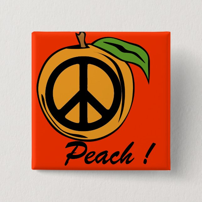 Peach! 15 Cm Square Badge (Front)