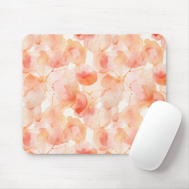 Peach Abstract Mouse Pad (With Mouse)