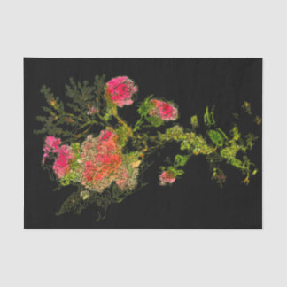 Peach Abstract Rose Floral Decoupage Tissue Paper