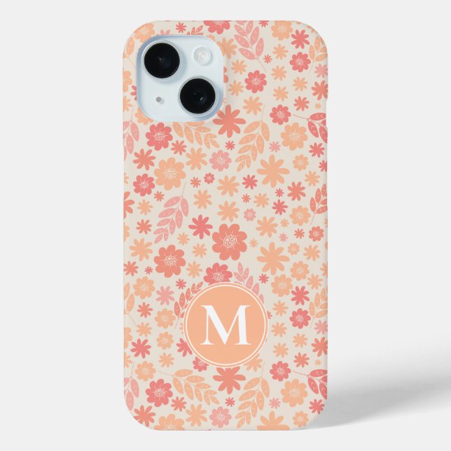 Peach Airy Wildflower Meadow Pattern Case-Mate iPhone Case (Back)