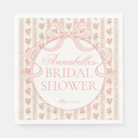 Peach and Beige Fancy Floral Bridal Shower Dessert