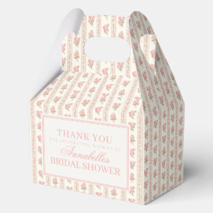 Peach and Beige Fancy Floral Bridal Shower Favor Favour Box