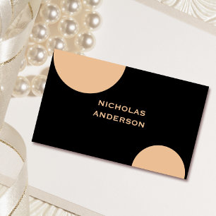 peach and black unique modern business card