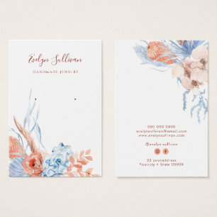Peach and blue tropical earring display card