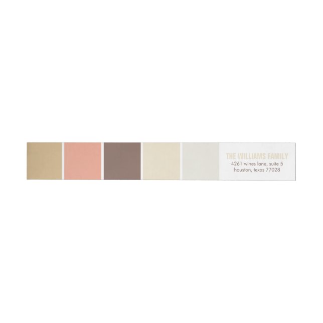 Peach and Brown Modern Colour Blocks Wrap Around Label (Individual)