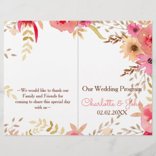 Peach and Coral Floral Spring Wedding