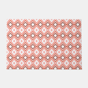 Peach And Coral Patterned Doormat