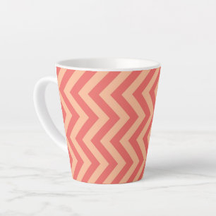 Peach and Cranberry Chevron Latte Mug