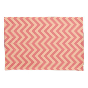 Peach and Cranberry Chevron Pillowcase