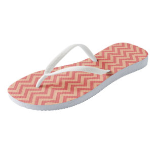 Peach and Cranberry Chevron Thongs