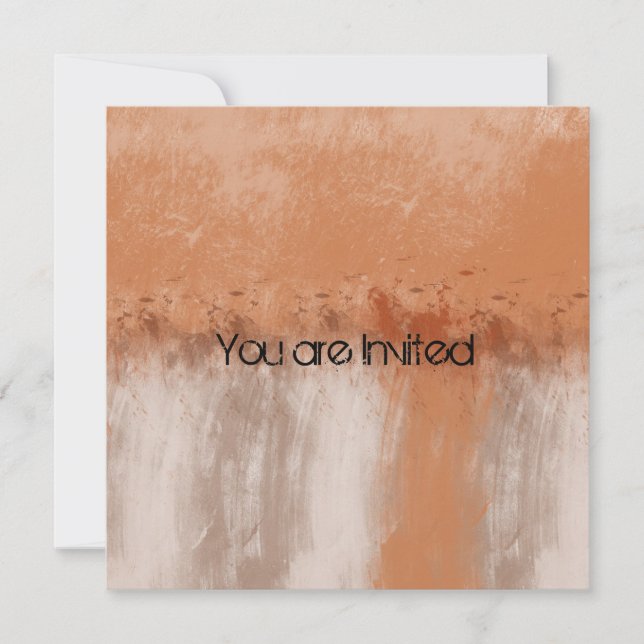 Peach and Cream Abstract Baby Shower Invitation (Front)