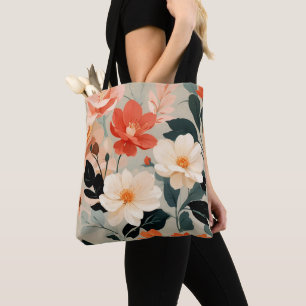 Peach and Cream floral blossoms Tote Bag