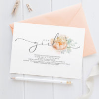 Peach and Cream Floral Calligraphy Baby Shower