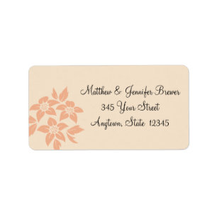 Peach and Cream Floral Envelope Address Labels