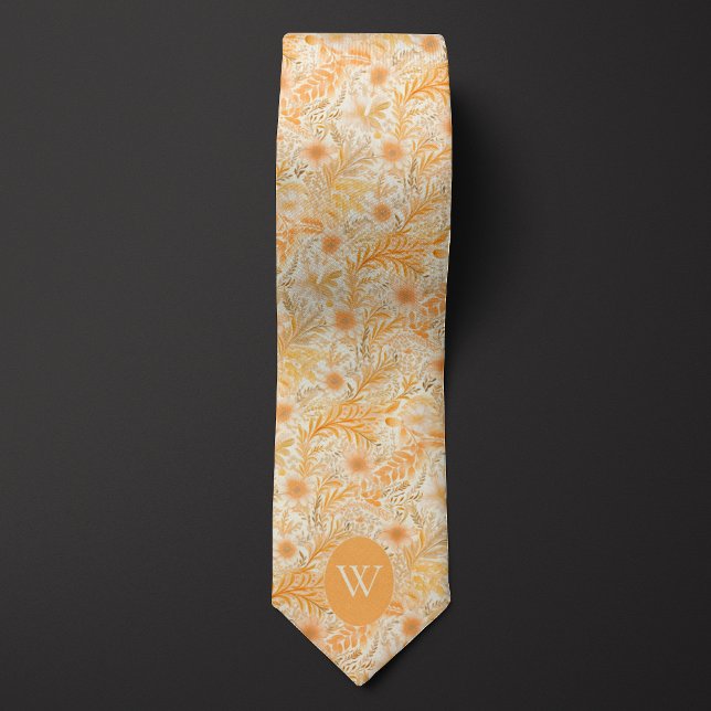 Peach and Cream Floral Tie (Creator Uploaded)