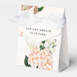 Peach and Cream Hydrangeas Wedding Favour Box