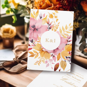 Peach and Cream Romantic Watercolor Floral Wedding Invitation