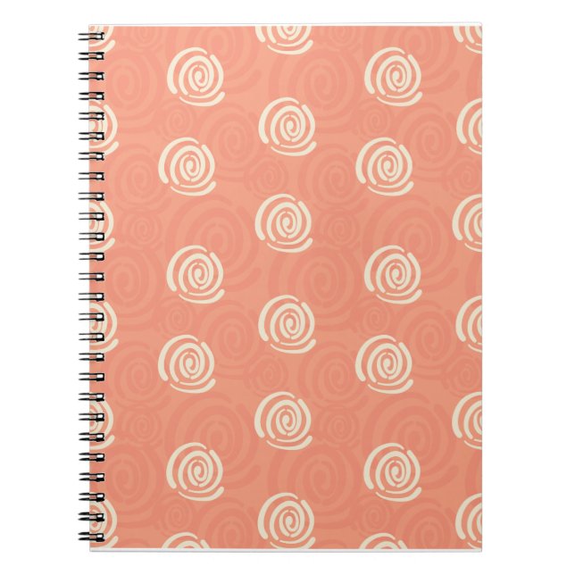 Peach and Cream Swirls Notebook (Front)