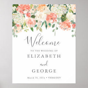 Peach and Cream Welcome Sign