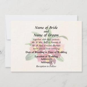 Peach and Crimson Cattleya Orchids Invitation