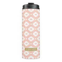 Peach and Gold Aztec Monogram
