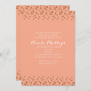 Peach and Gold Modern Glam Any Event Invitations