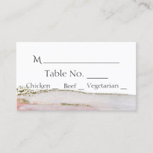 Peach and Gold Watercolor Wedding Place Cards