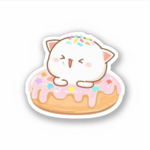 Peach And Goma Mochi Cat Doughnut