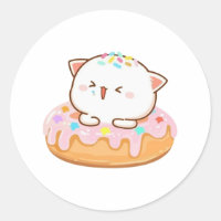 Peach And Goma Mochi Cat Doughnut