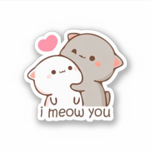 Peach And Goma Mochi Cat, I Meow You