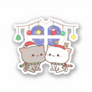 Peach And Goma Mochi Cat, Merry Christmas