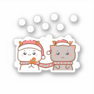 Peach And Goma Mochi Cat, Merry Christmas
